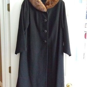 Womens black wool coat